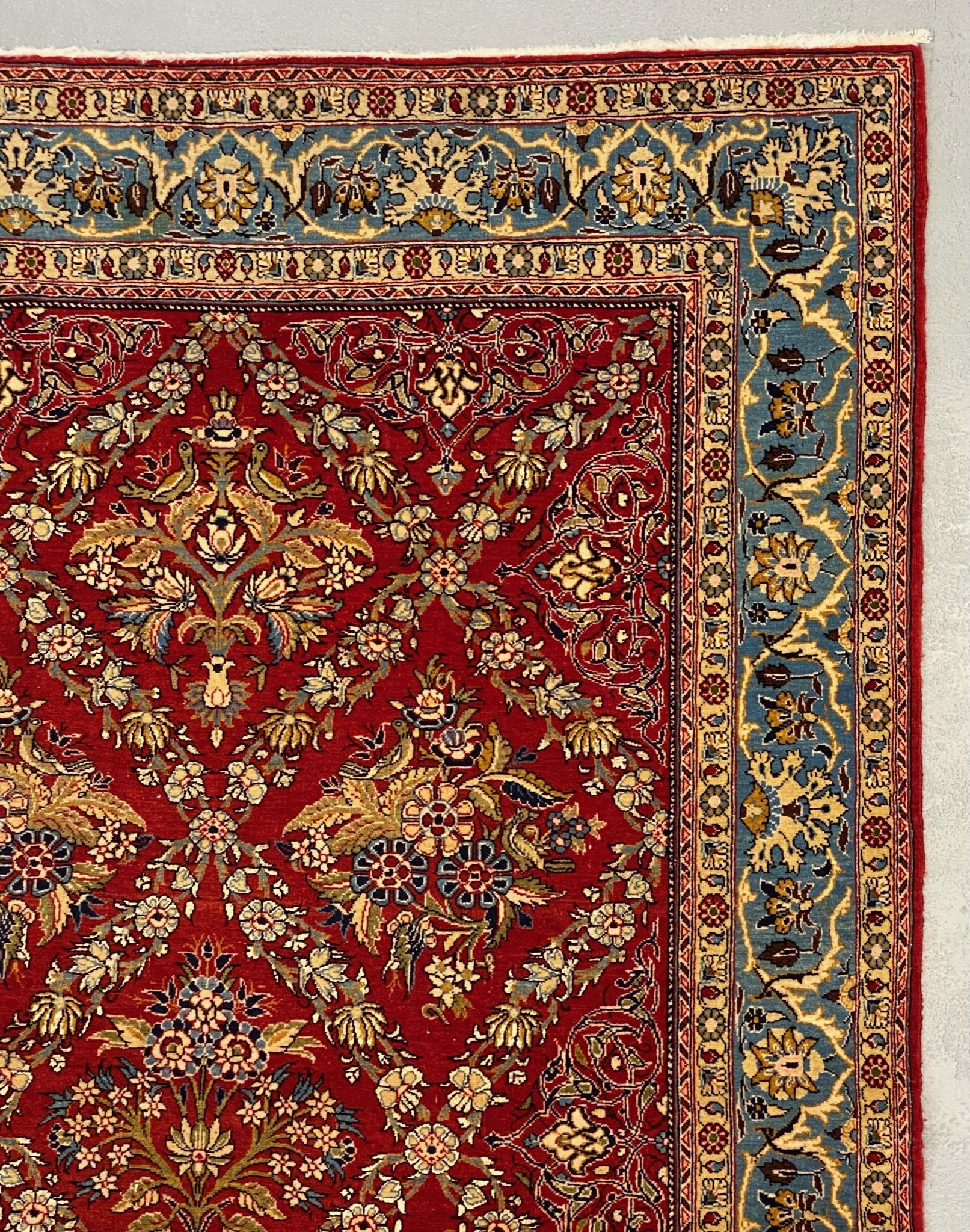 Part silk Qom rug