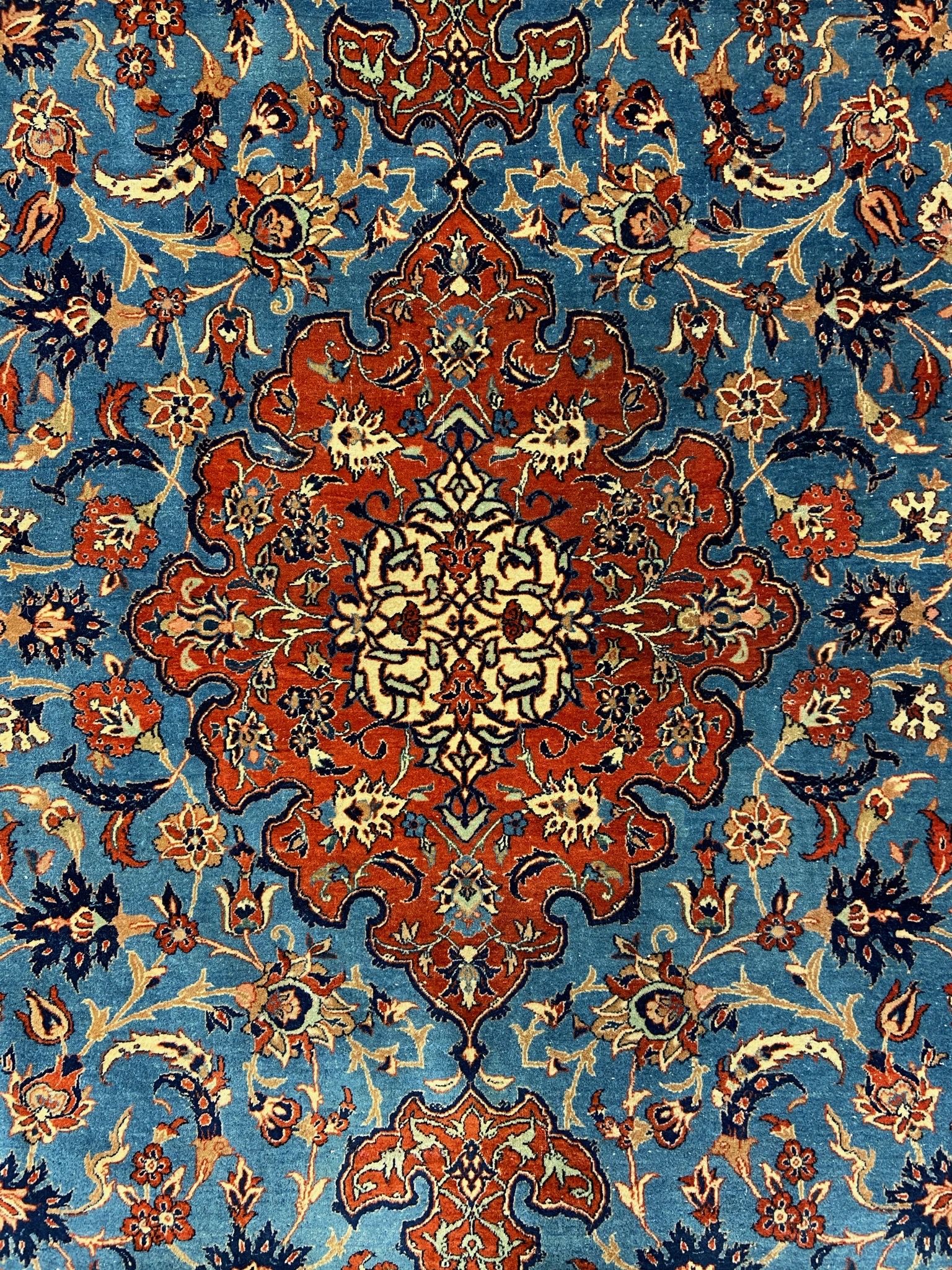 Antique Isfahan rug