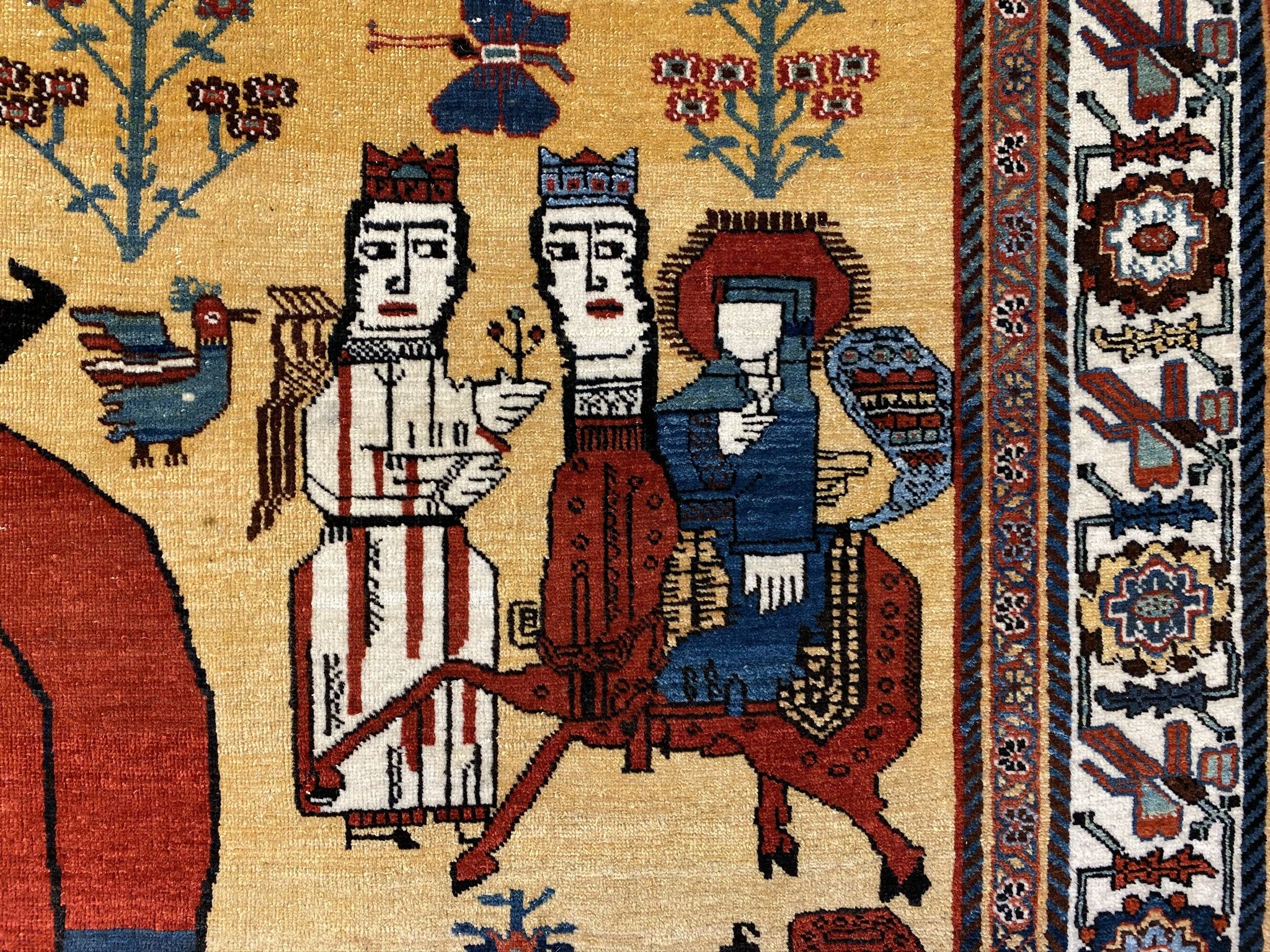 Antique Qashkoli rug