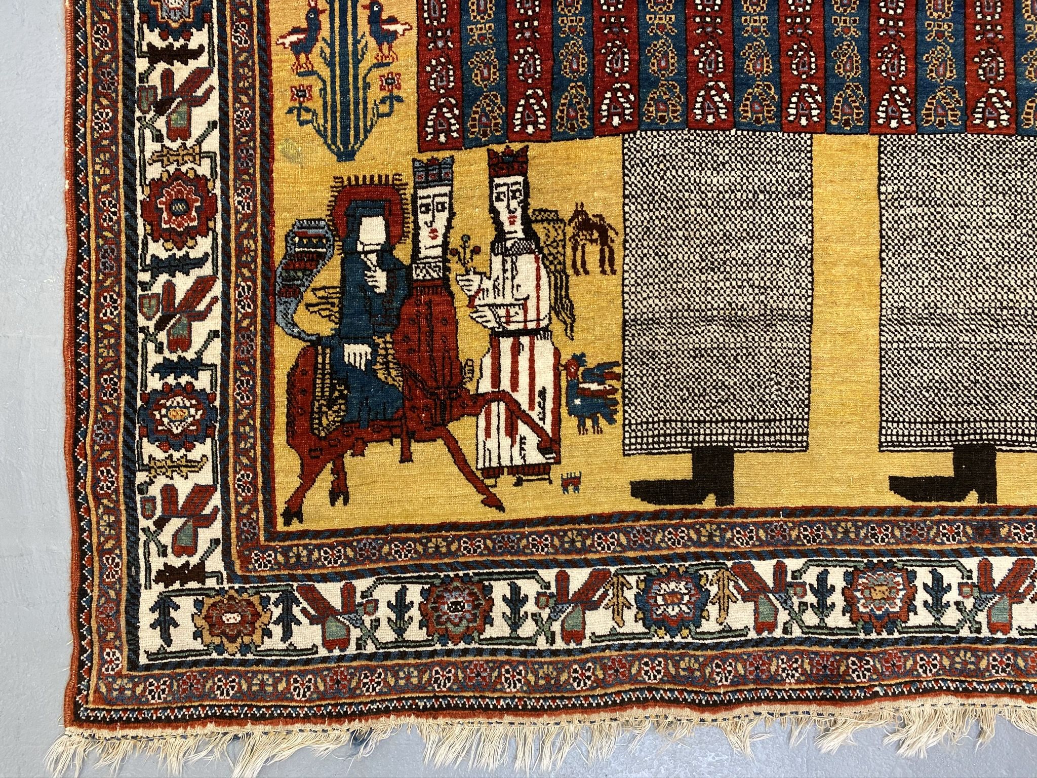 Antique Qashkoli rug