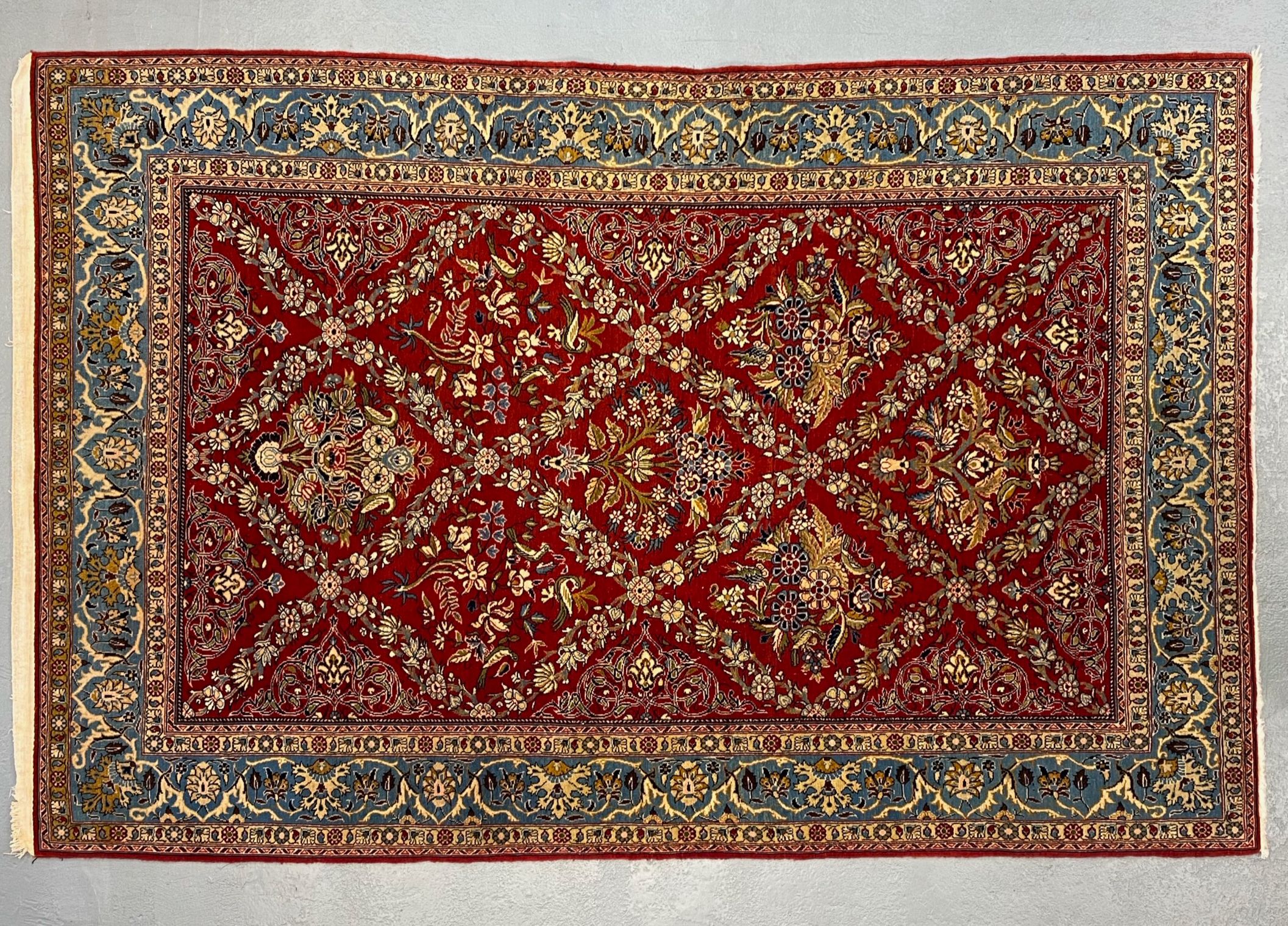Part silk Qom rug
