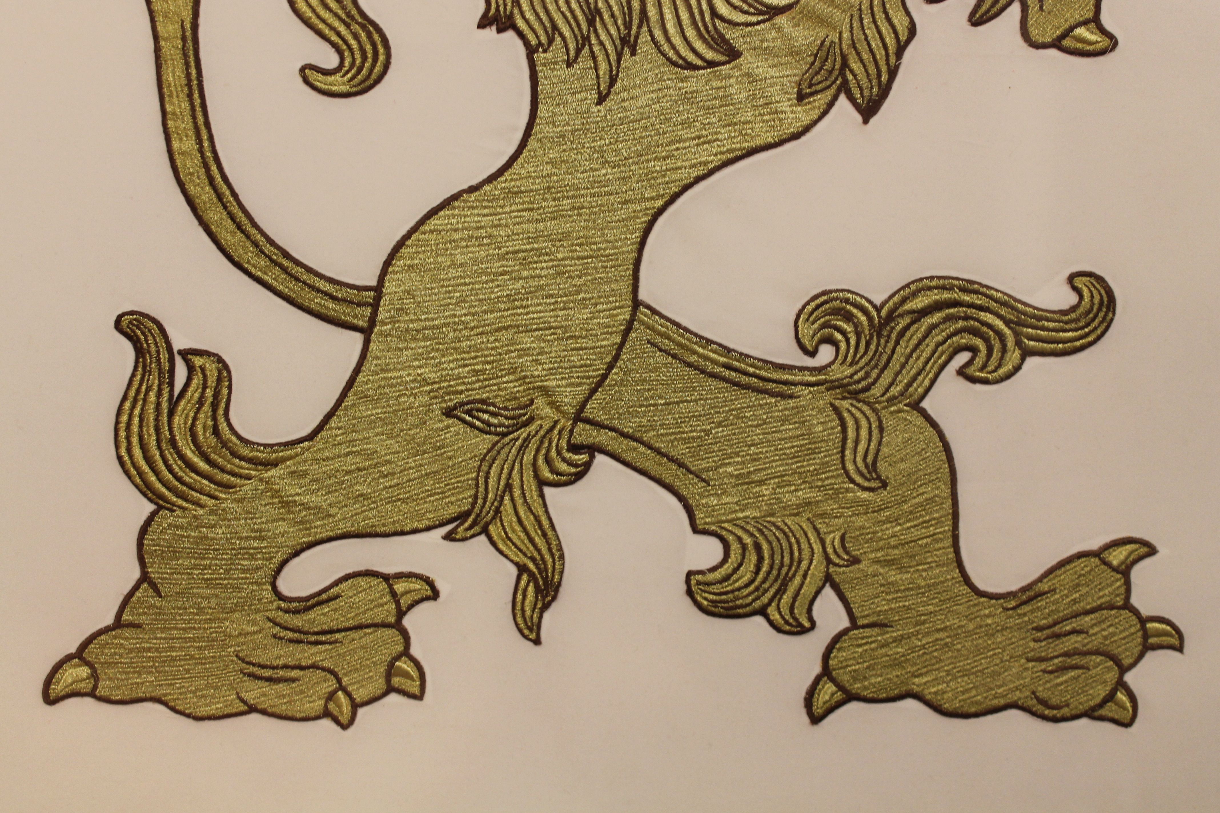 Large Heraldic Lion Embroidery