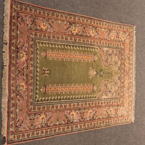 Antique silk Kaisari rug