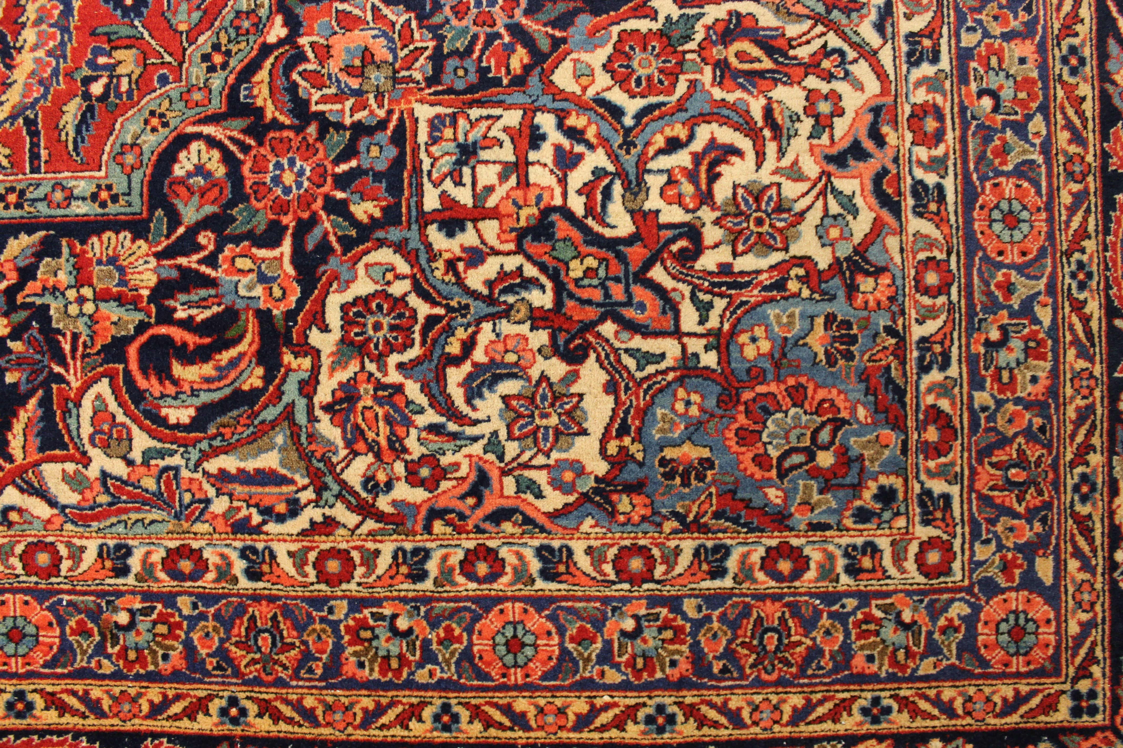 Antique Kurk Kashan carpet