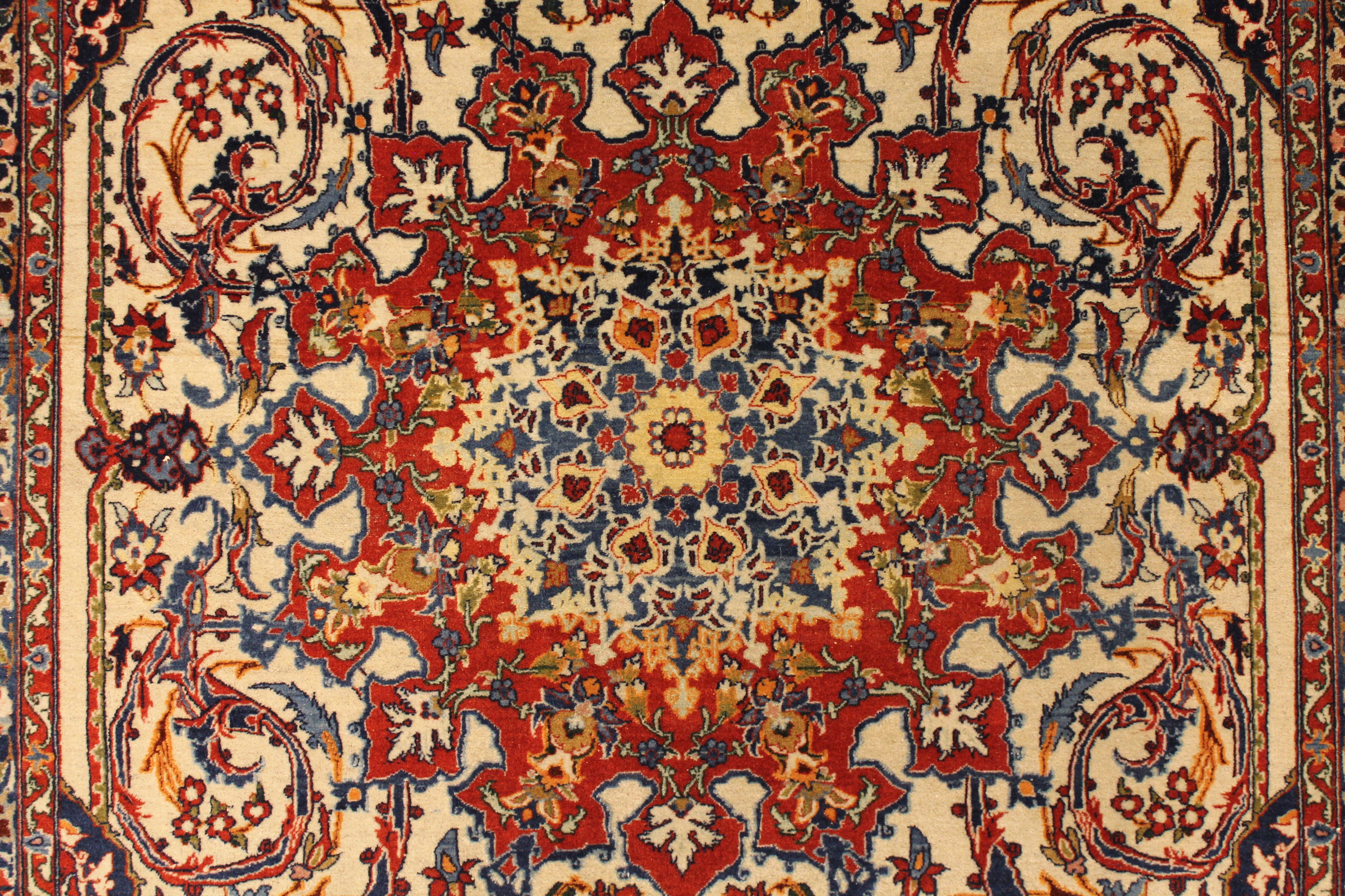 Antique Isfahan rug