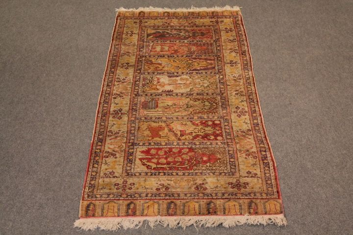 Old silk Qaisari rug