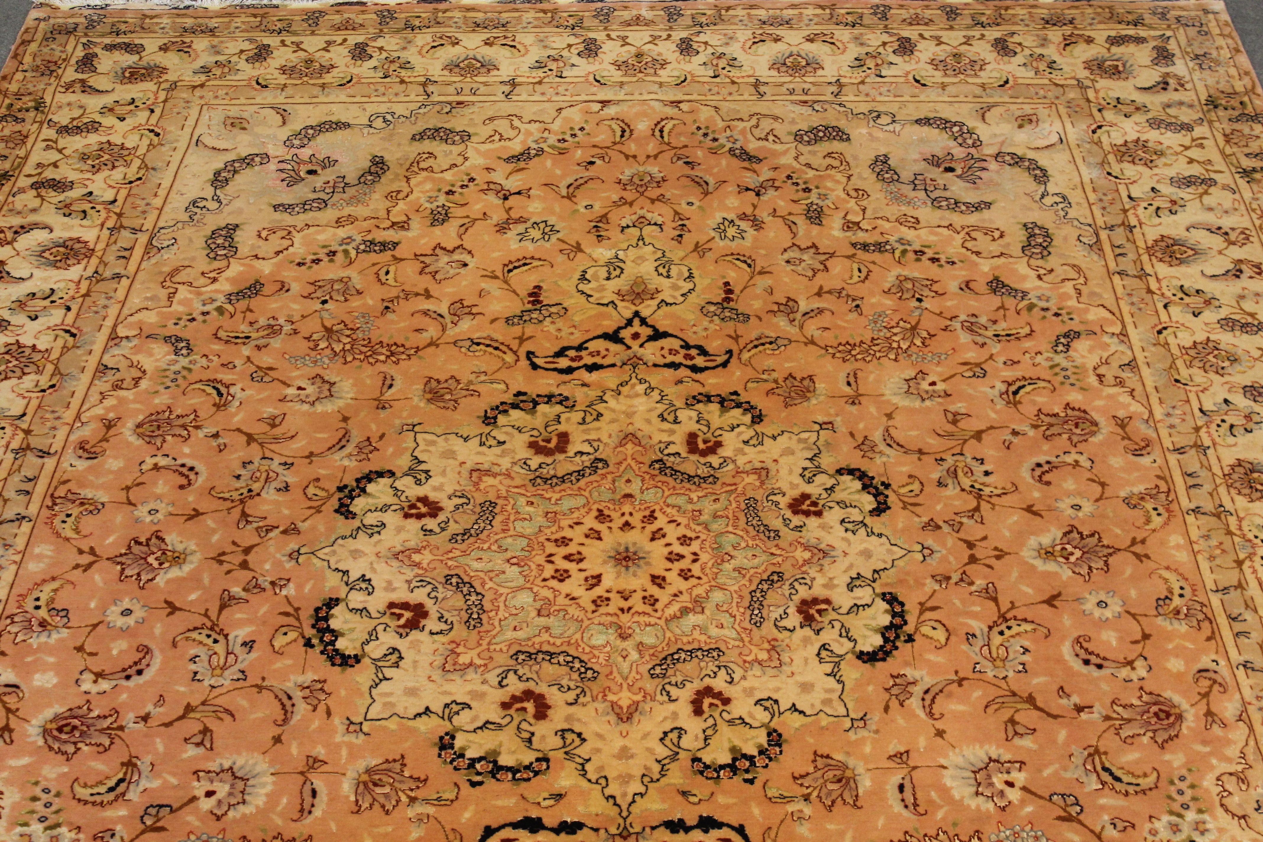 Silk and wool Tabriz rug