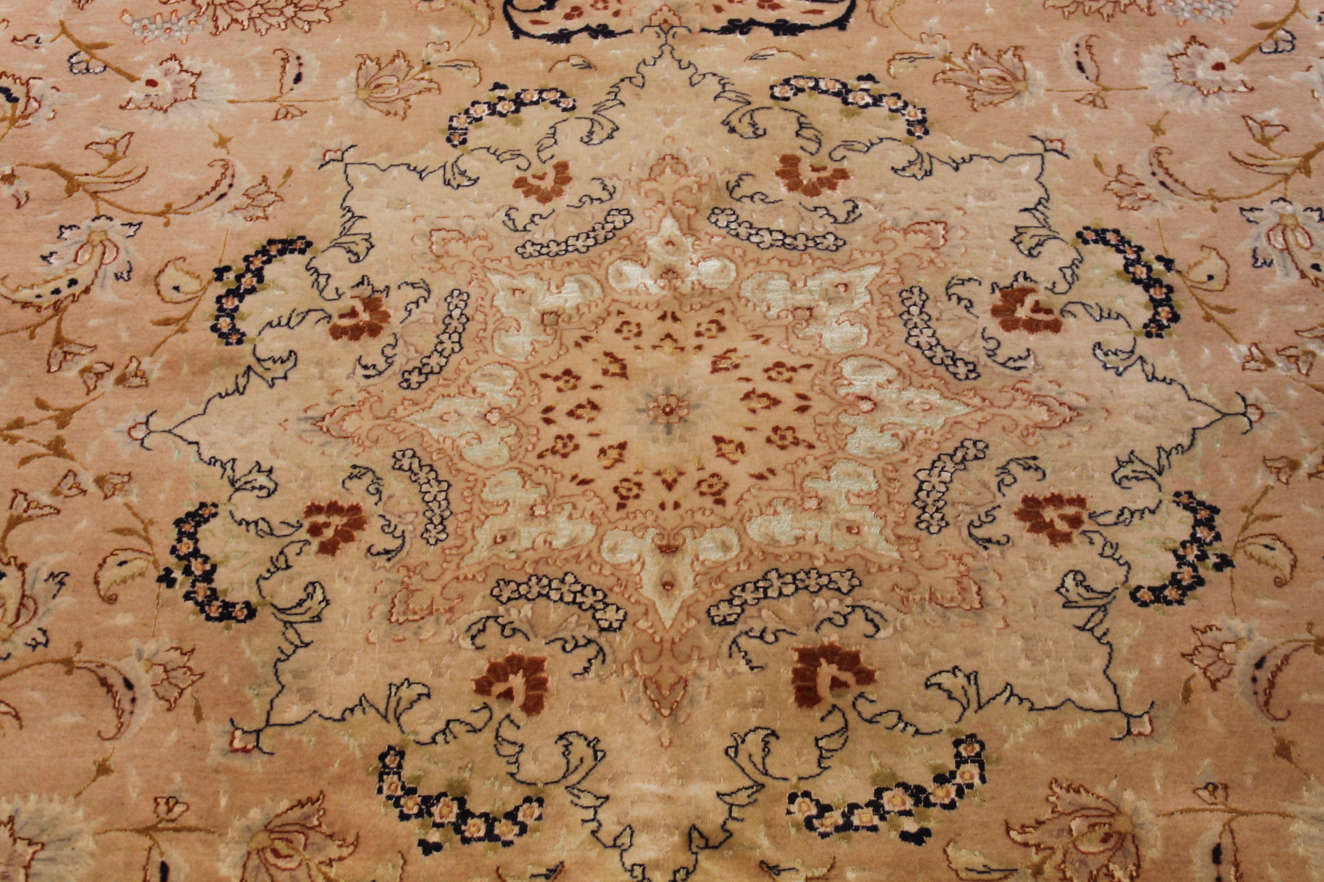 Silk and wool Tabriz rug