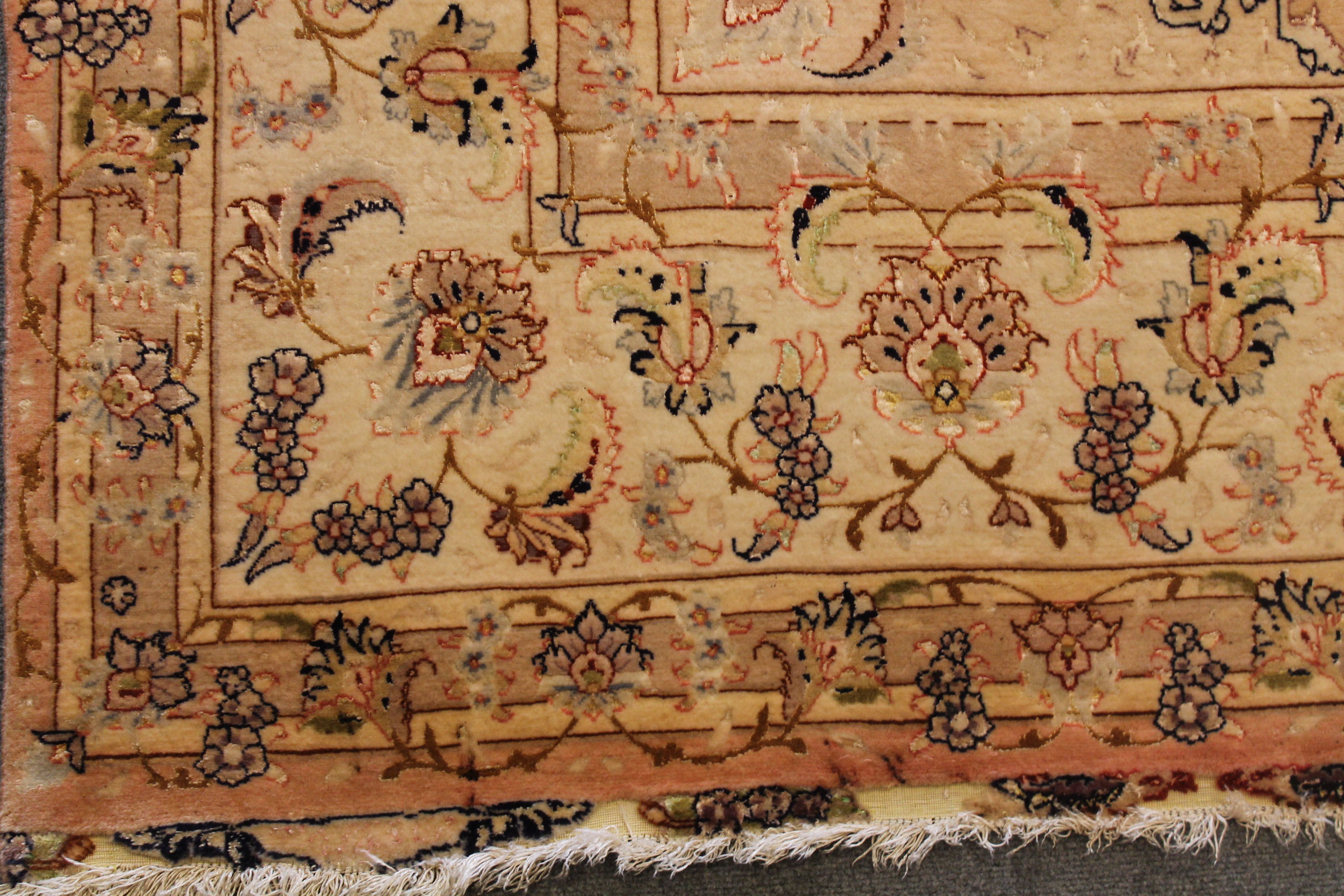 Silk and wool Tabriz rug