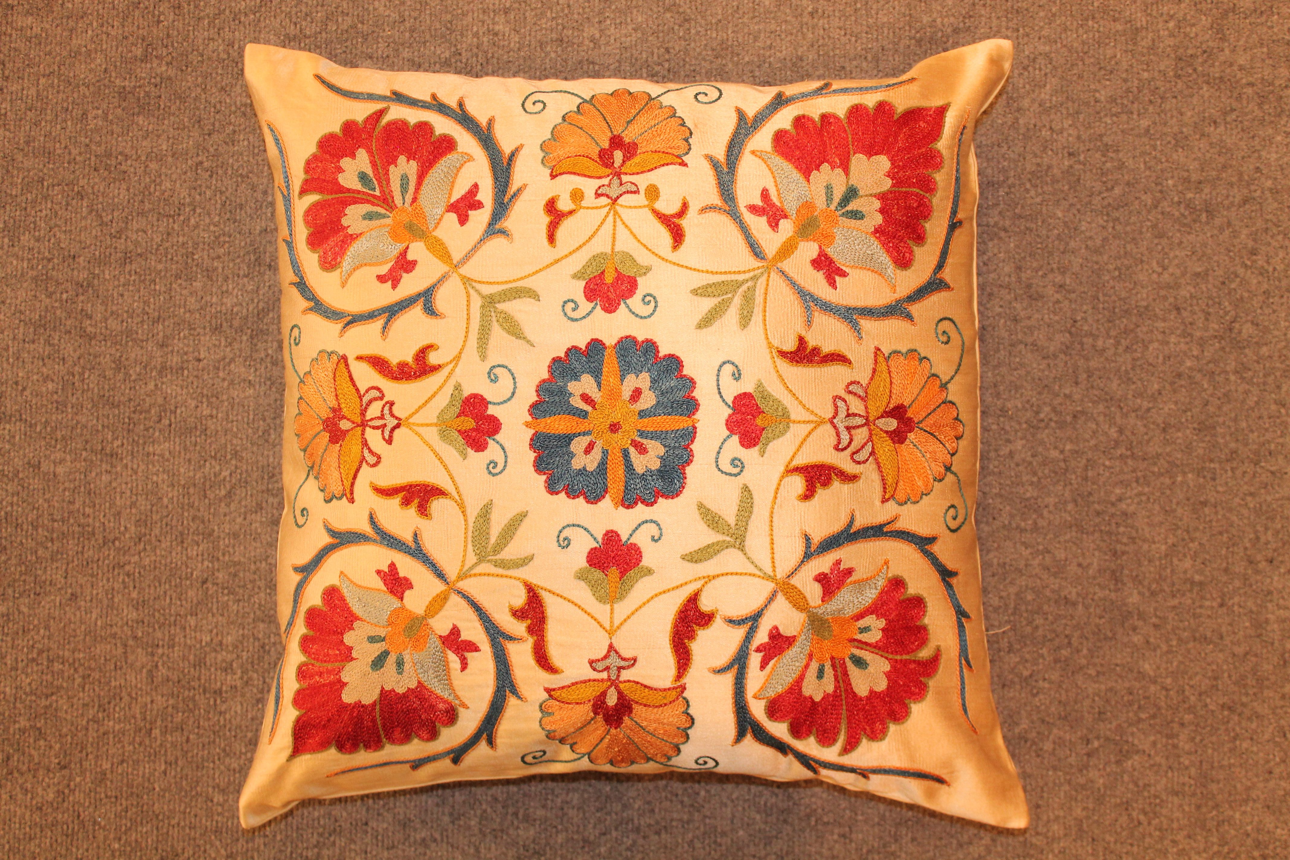 Uzbek silk cushion
