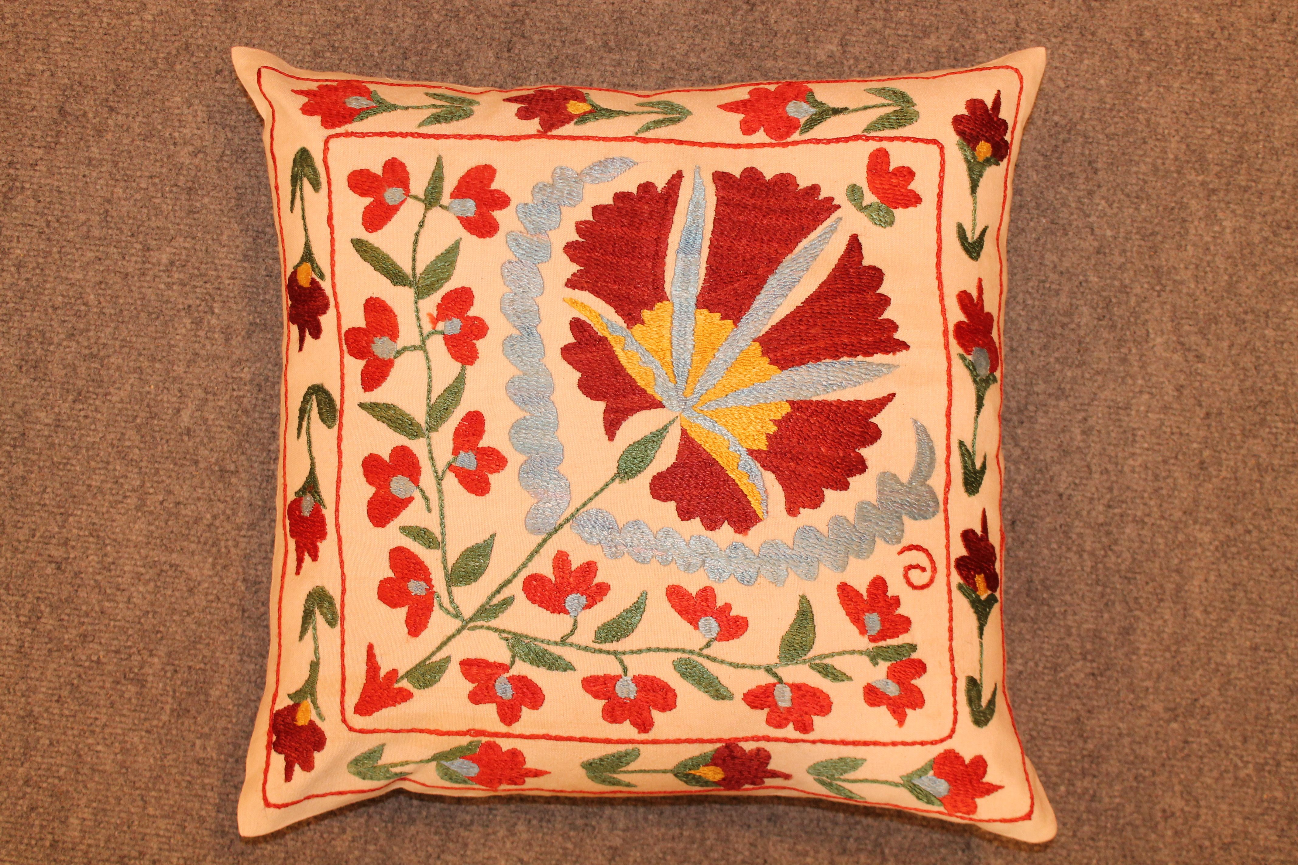 Uzbek silk cushion