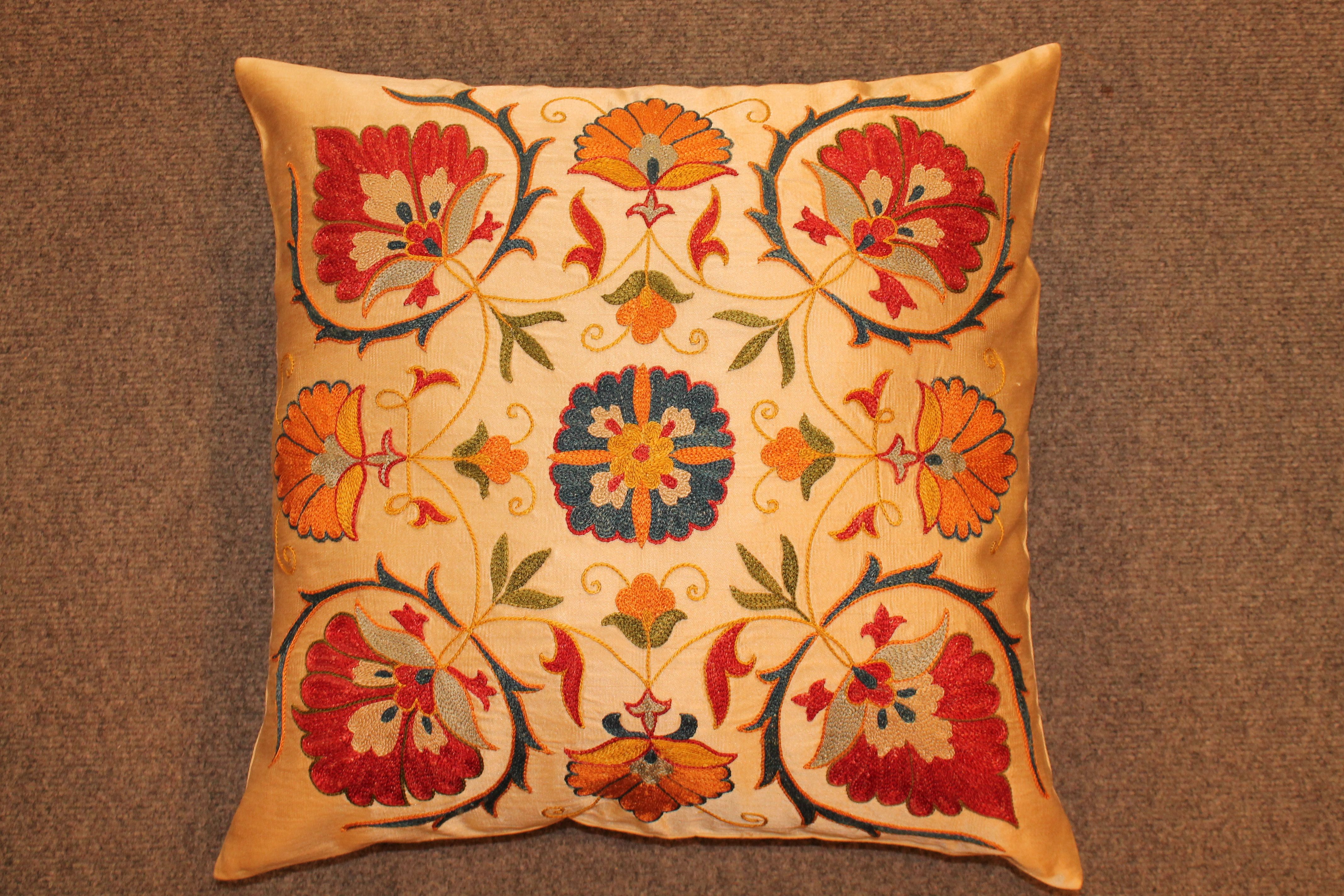 Uzbek silk cushion