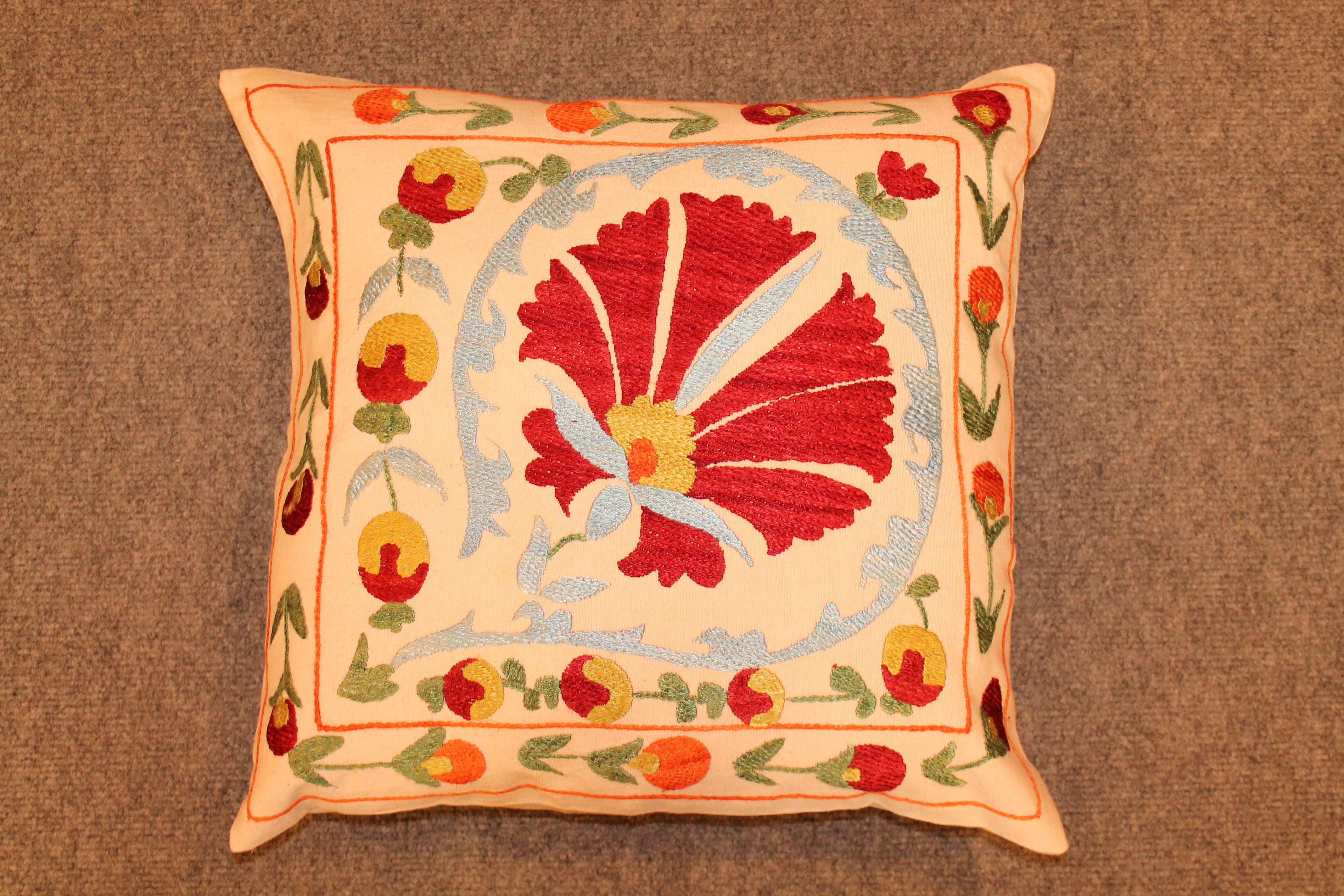 Uzbek silk cushion
