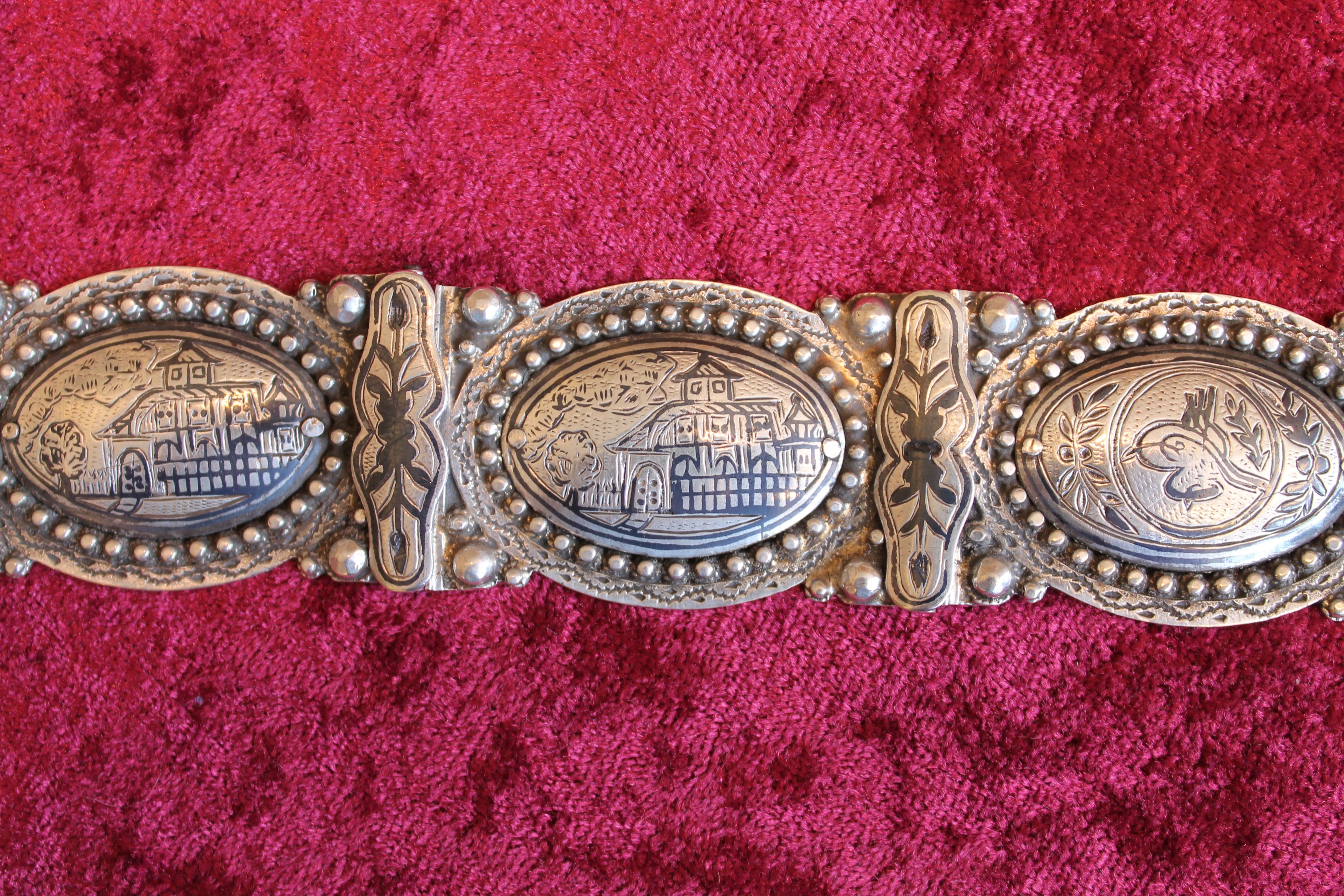 Antique Ottoman silver belt