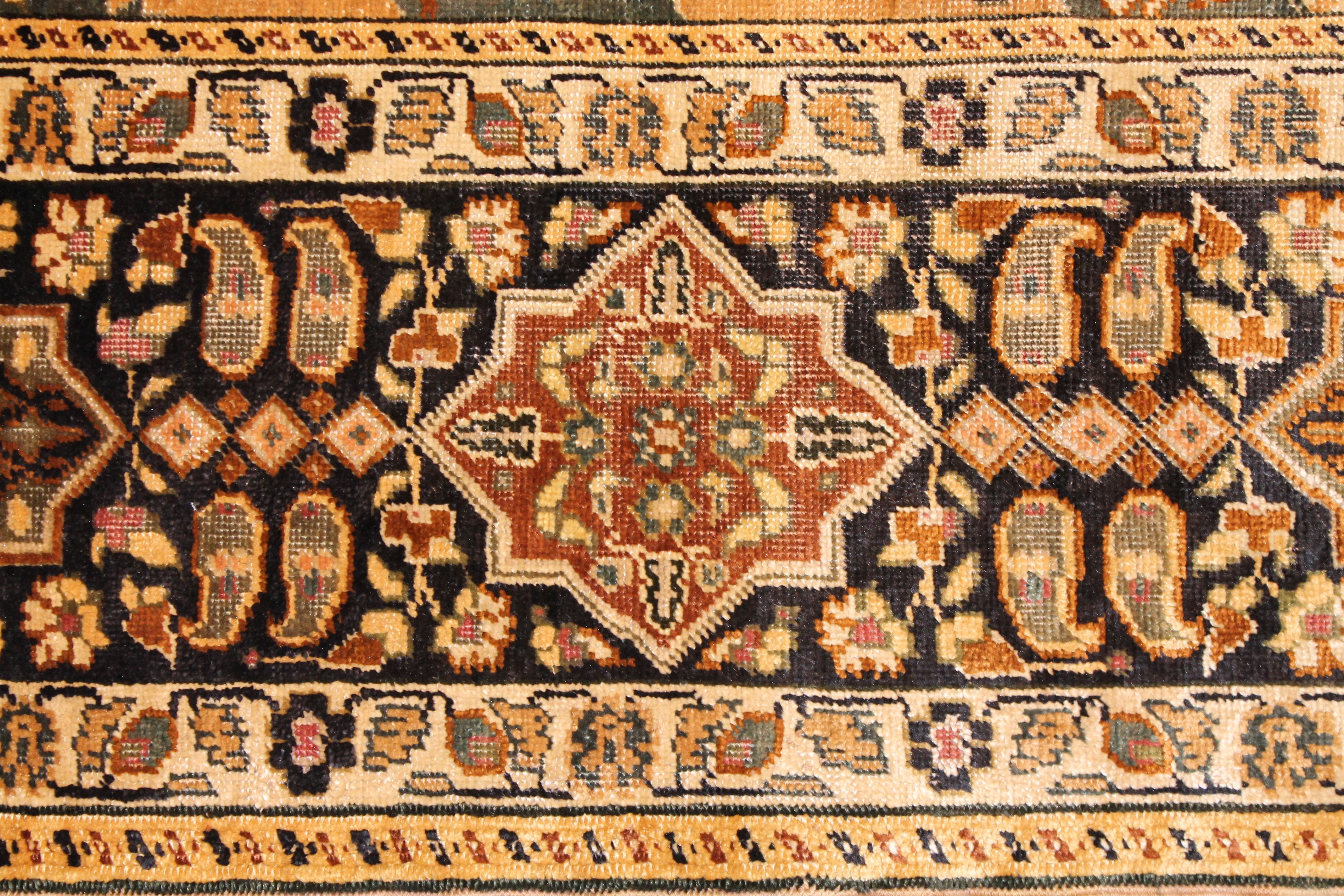 Antique silk Turkish rug