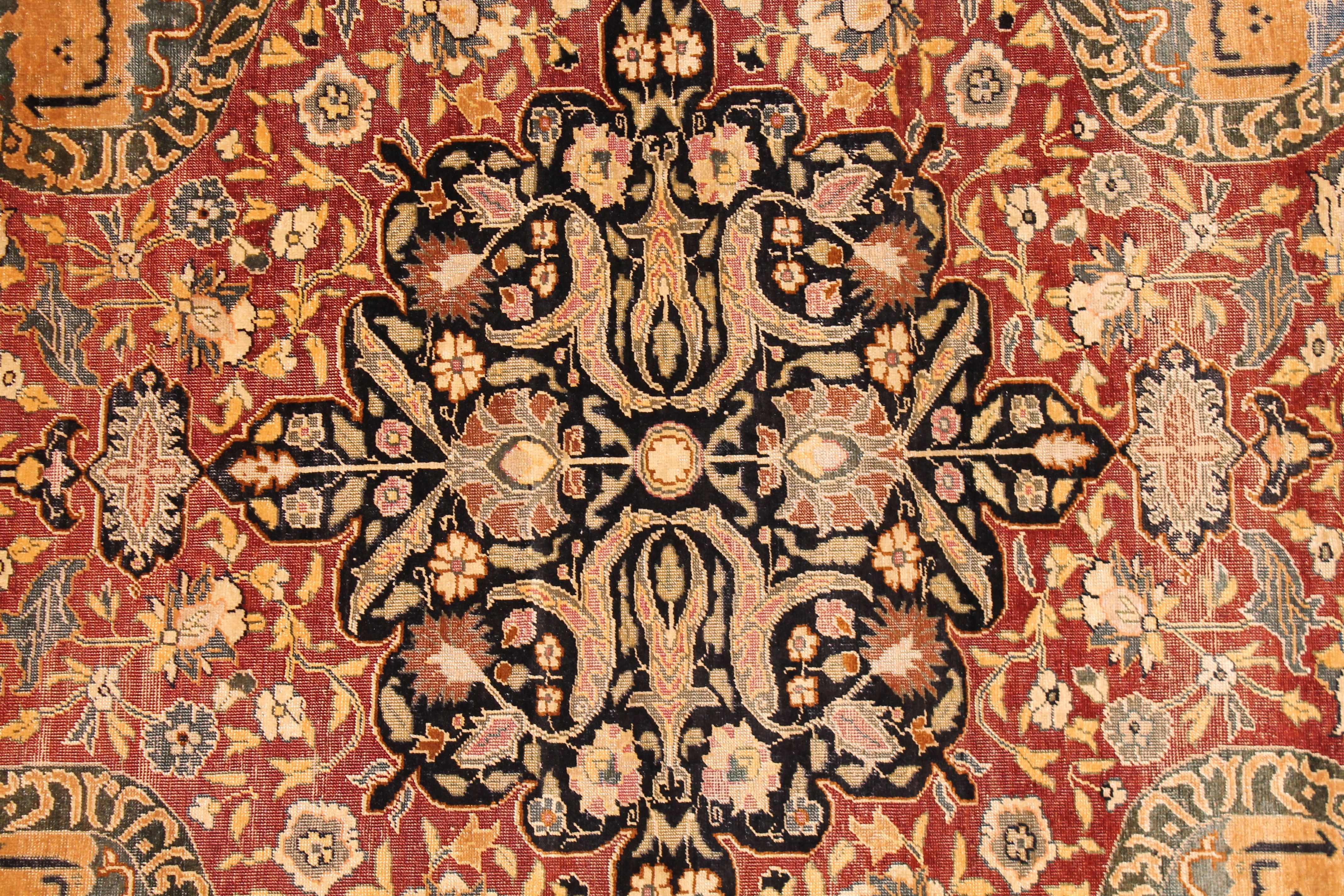 Antique silk Turkish rug