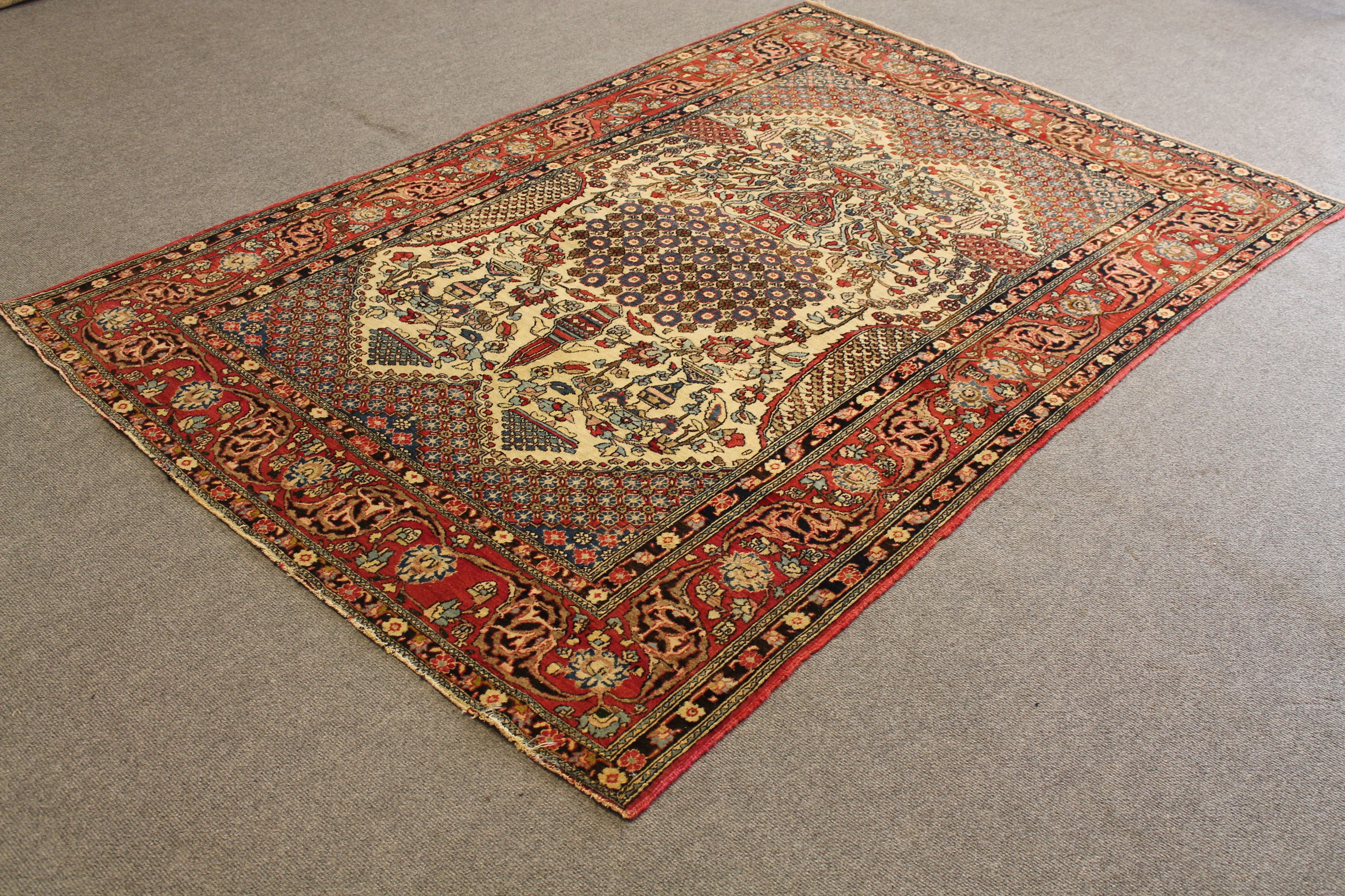 Antique Isfahan rug