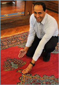 Anas with the Peacock Carpet at St Christopher's Church (for web).jpg Anas with the Peacock Carpet at St Christopher's Church (for web).jpg