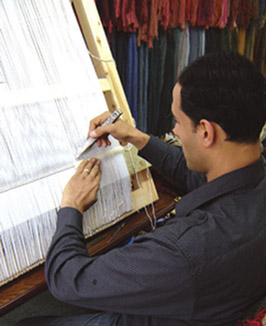 Anas's weaving loom at The Oriental Rug Gallery Ltd, Haslemere.jpg