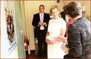 HRH The Countess of Wessex admires The Haslemere Coat of Arms.jpg