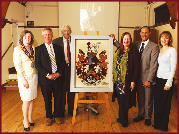 Mayoral Inauguration Coat of Arms Rug Weaving at Haslemere Museum.jpg