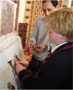 School boy weaving at The Oriental Rug Gallery Ltd